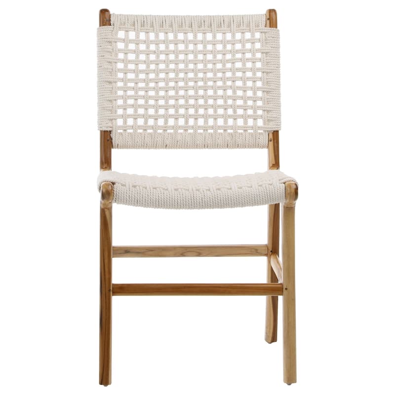 Denise Teak Dining Chair, White