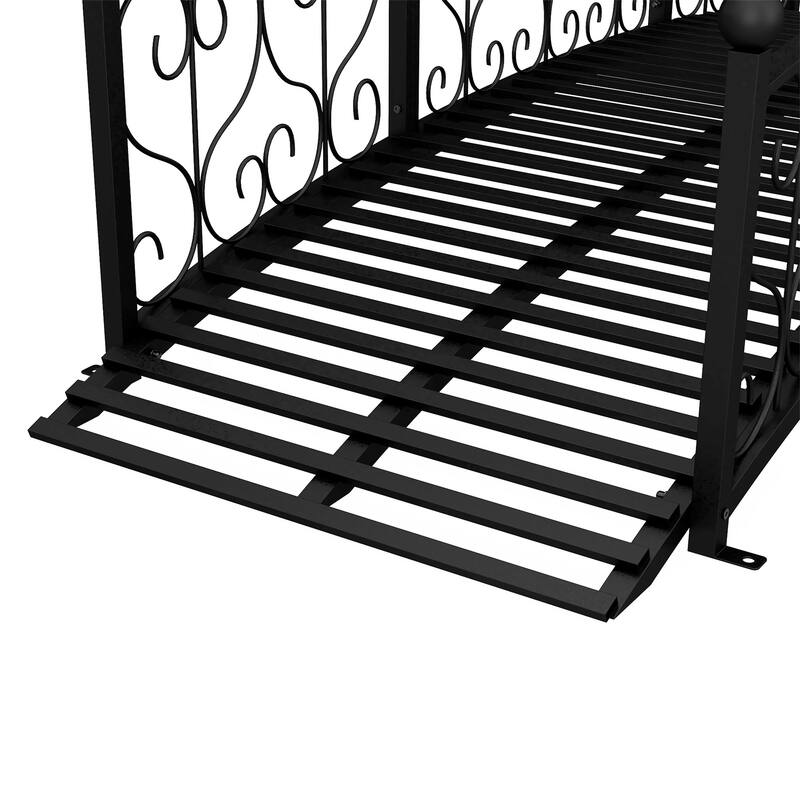 Metal Arch Garden Bridge with Safety Siderails