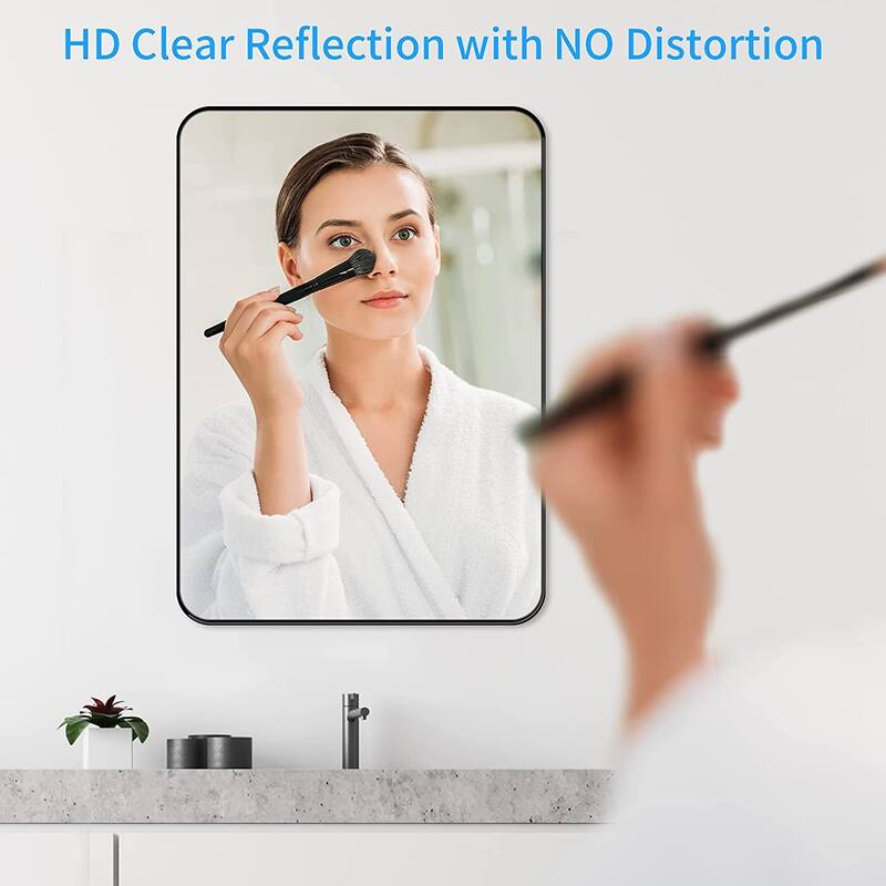 TOOLKISS Aluminum Alloy Round & Right Angle Frame Vanity Mirror