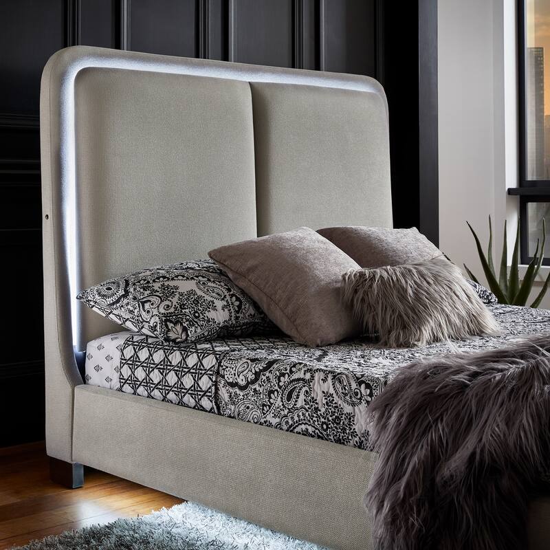 Noe Fabric Upholstered LED Platform Bed by iNSPIRE Q Modern