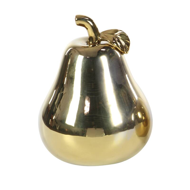 Copper Grove Kitty Red Ceramic Pear and Apple (Set of 2)