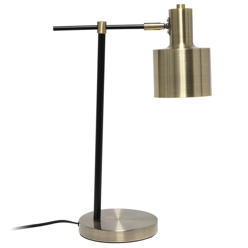 21 in. Antique Brass Finish Table Lamp with Brass Shade, Sturdy Table Lamp for Living Rooms and Bedrooms