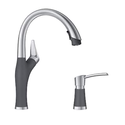 Blanco KF-442033 Artona Pull-Down Kitchen Faucet with Soap Dispenser - 2" x 8.63" x 15.75"