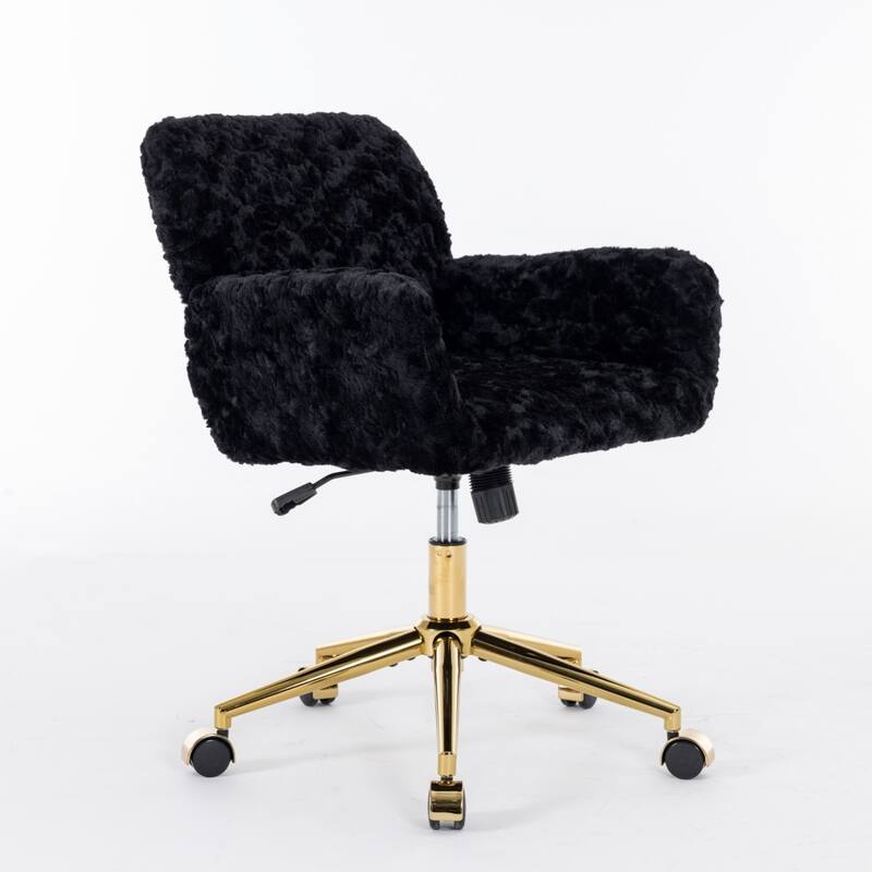 Home Swivel Office Desk Chair with Metal Base, Adjustable Vanity Chair