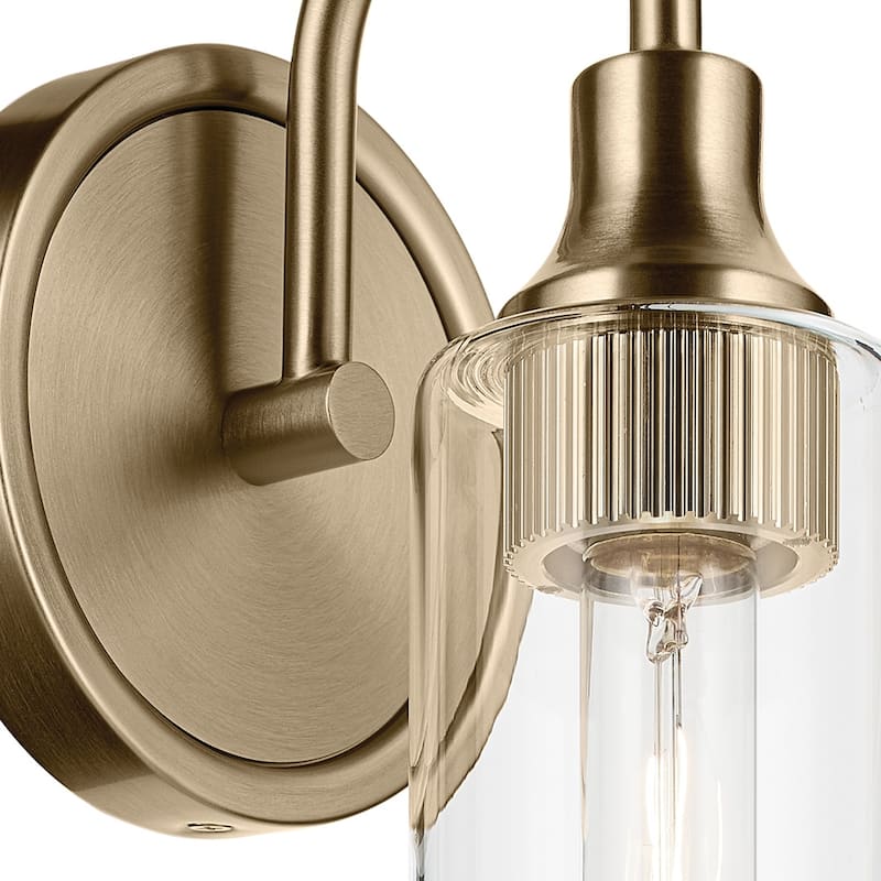 Kichler Lighting Kavi 13" 1-Light Wall Sconce with Clear Glass in Champagne Bronze