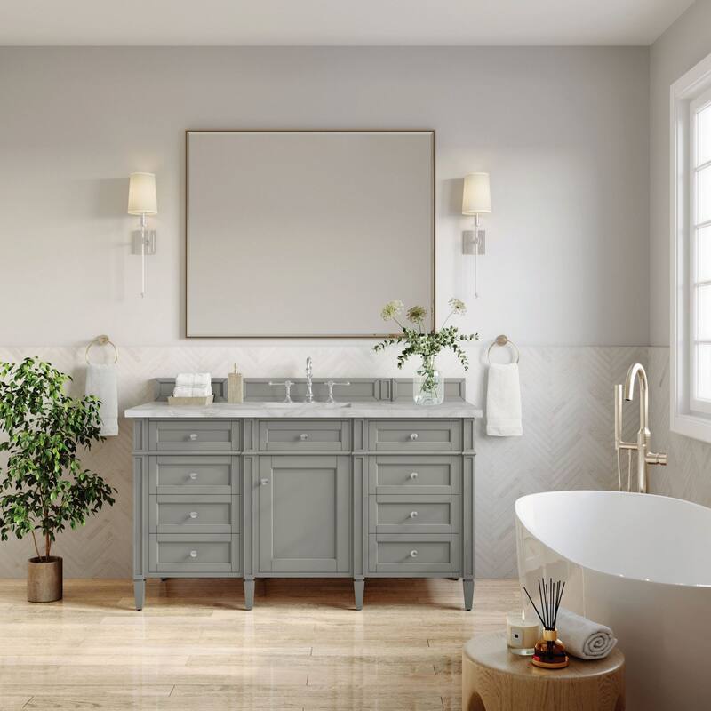 James Martin Vanities 650-V60S-3VSL Brittany 60" Single Basin Poplar