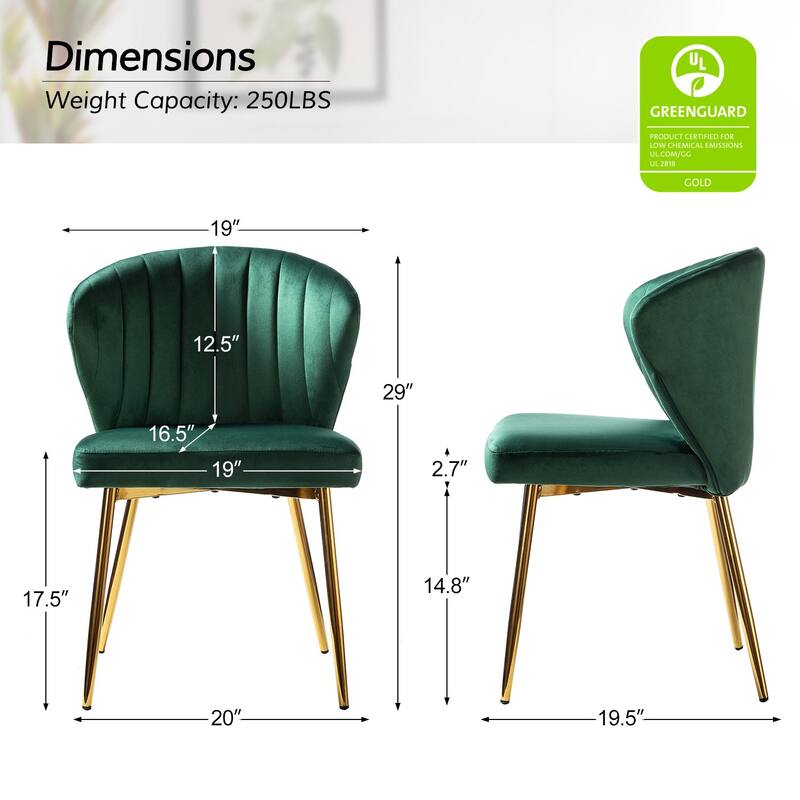 Aruna Accent Chair with Metal Legs 20''W X 19.5 ''D X 29''H by HULALA HOME