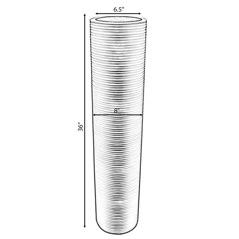 Brown Decorative Contemporary Mango Wood Ribbed Design Cylinder Shaped Vase