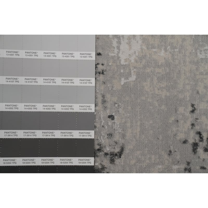 Machine Made Oriental Polyester Carpet Modern Abstract Greys & Charcoal Abstract Area Rug - 7' 5'' X 5' 2''