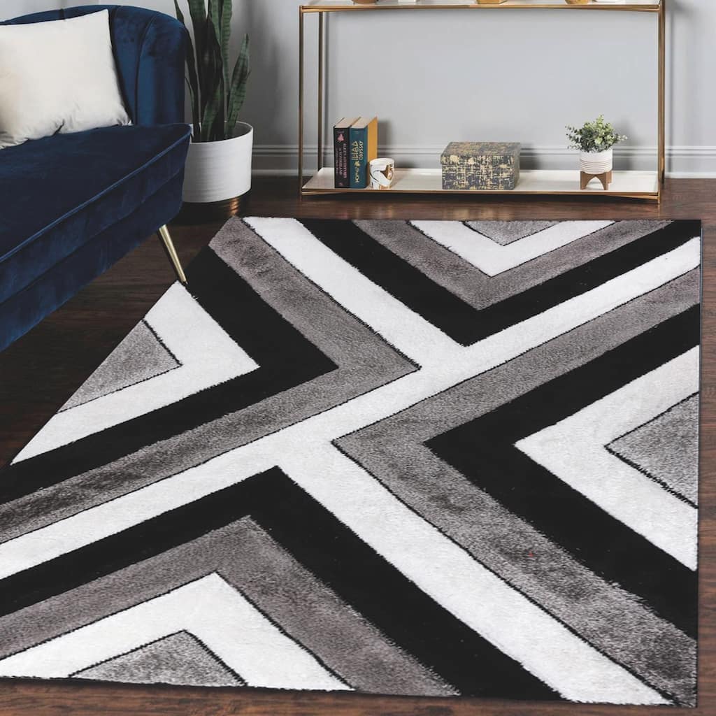Santorini Collection Abstract Angle Area Rug