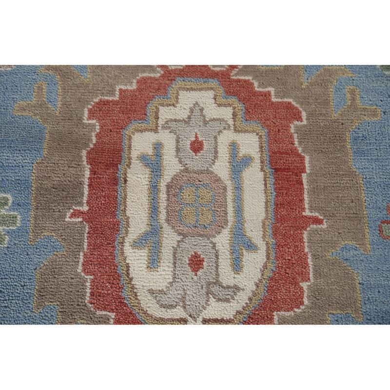 Palace Size Blue Oushak Large Area Rug Hand-Knotted Wool Carpet - 12'0" x 14'11"