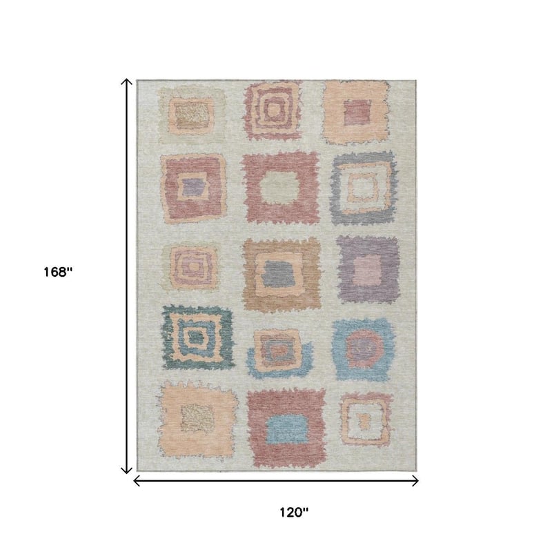 HomeRoots Geometric Transitional Rectangle Outdoor Rug