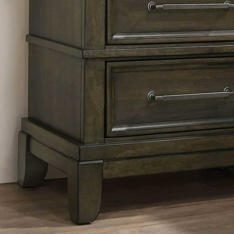 Furniture of America Evva Traditional Grey 5-Piece Panel Bedroom Set