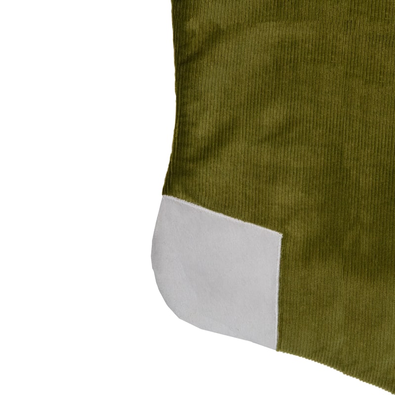 20.5-Inch Green and White Corduroy Christmas Stocking - 20.5"