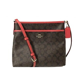 coach signature zip file crossbody bag