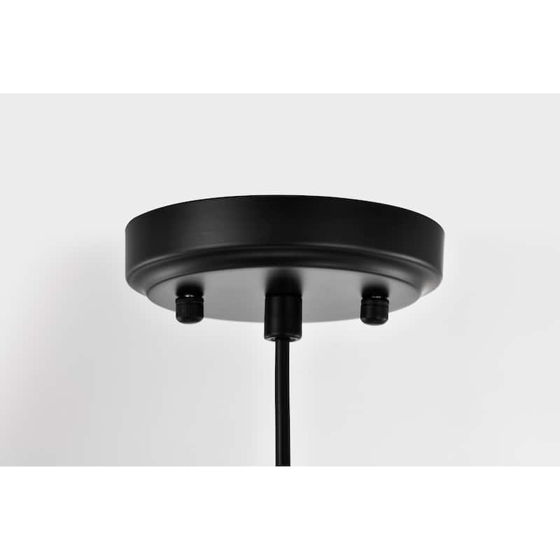 1-Light Matte Black Metal Cone Hanging Kitchen Pendant Light