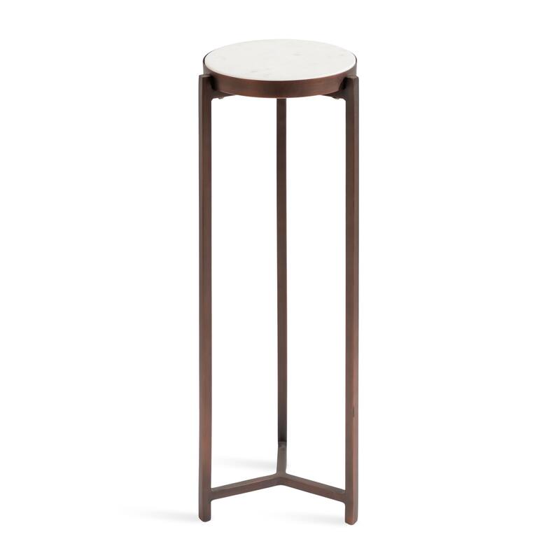 Kate and Laurel Aguilar Glam Drink Table - 9x9x23 - Bronze/White