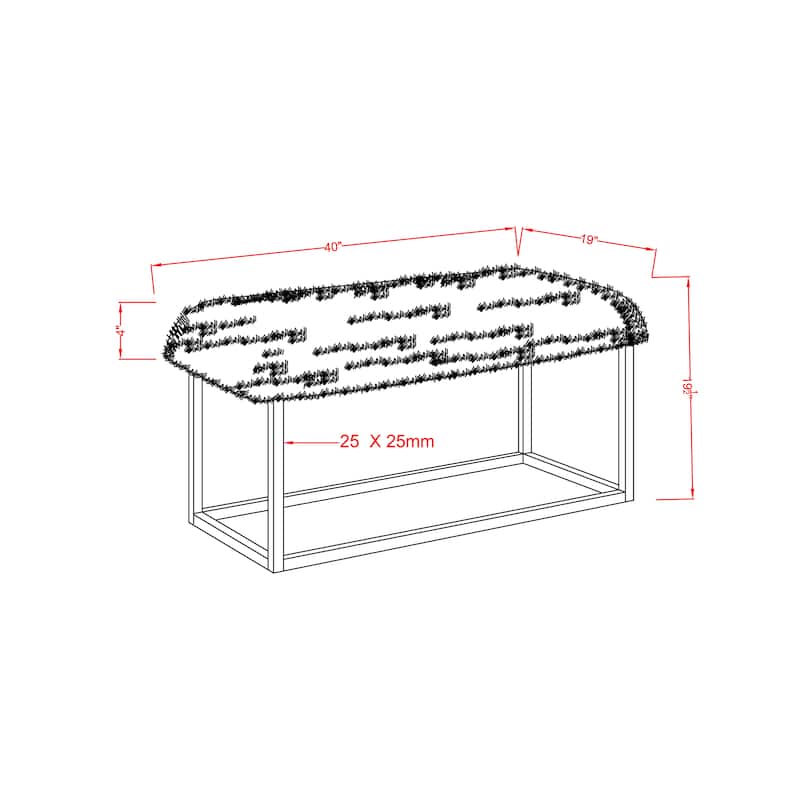 Tula Contemporary 40-inch Metal Entryway Bench by Furniture of America
