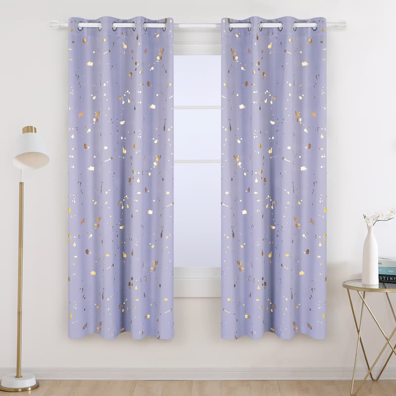 Deconovo Gold Spot Curtain Panel Pair (2 Panel)