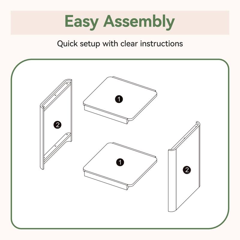 Solid Wood End Table, Rustic Side Table with Open Storage Shelf