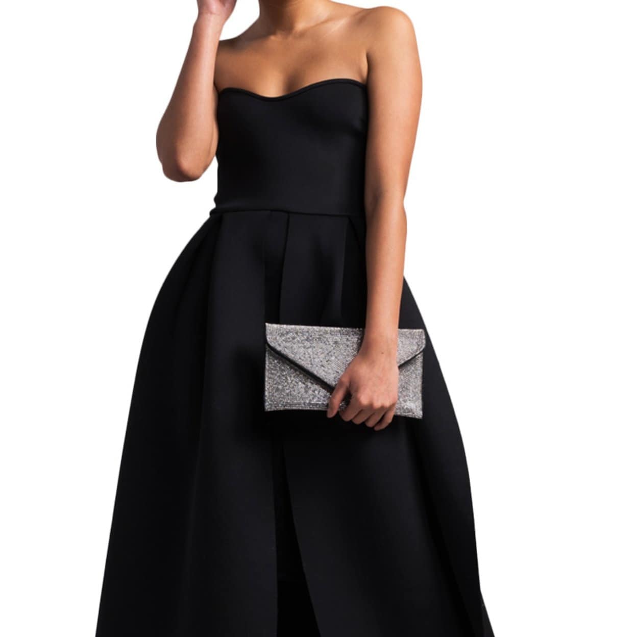 strapless scuba dress