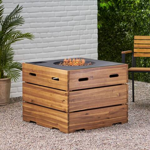Rodeo Outdoor 40,000 BTU Square Fire Pit by Christopher Knight Home - 31.25" W x 31.25" D x 24.50" H