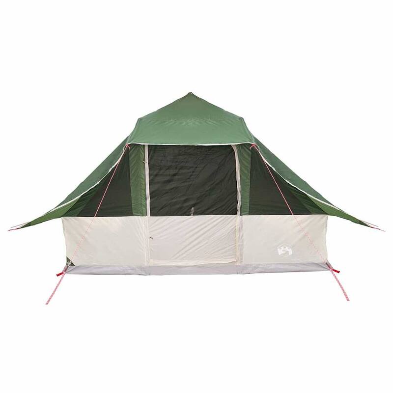 vidaXL Family Tipi Tent Folding with Roof Green 364 x 281 x 257 cm - 143.31 x 110.63 x 101.18 in