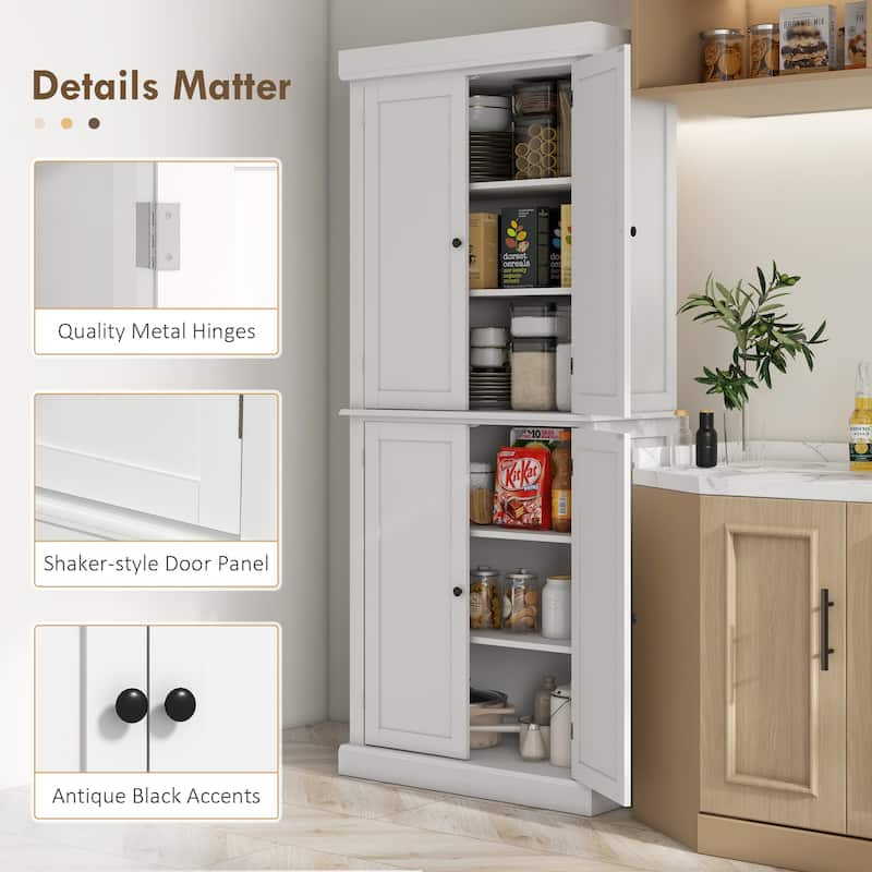 Kitchen Pantry Storage Cabinet Kitchen Cupboard with Adjustable Shelves
