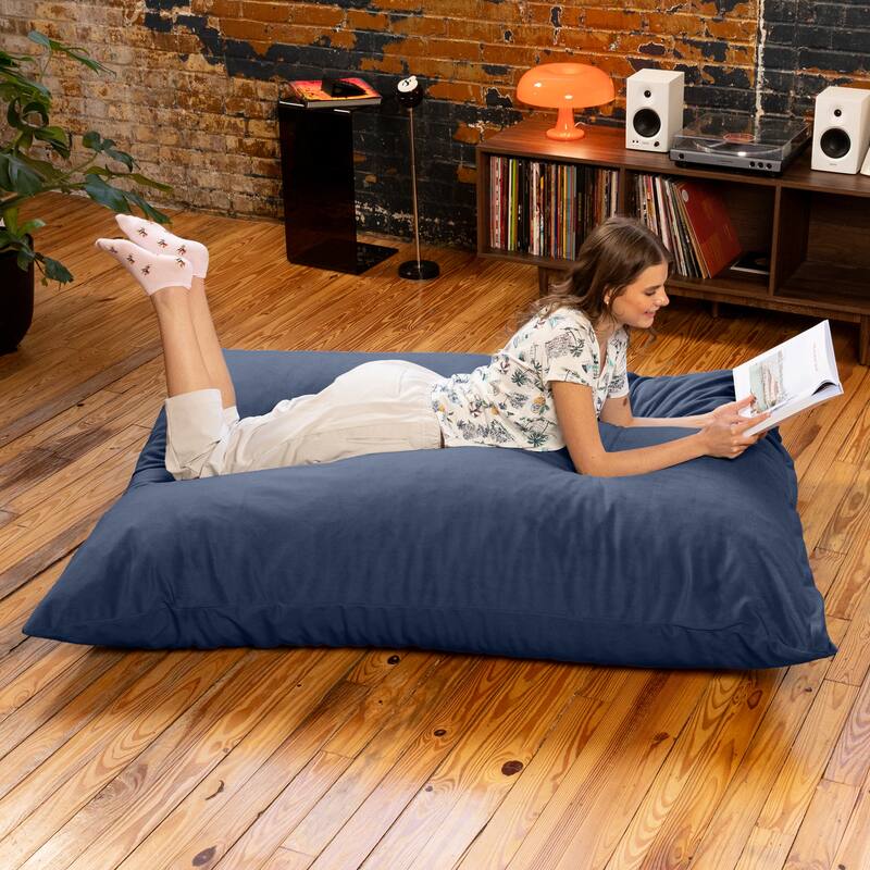 Pillow Saxx Bean Bag Rocking Chair - Elegant Oversized Rocker with Modern Wood Frame