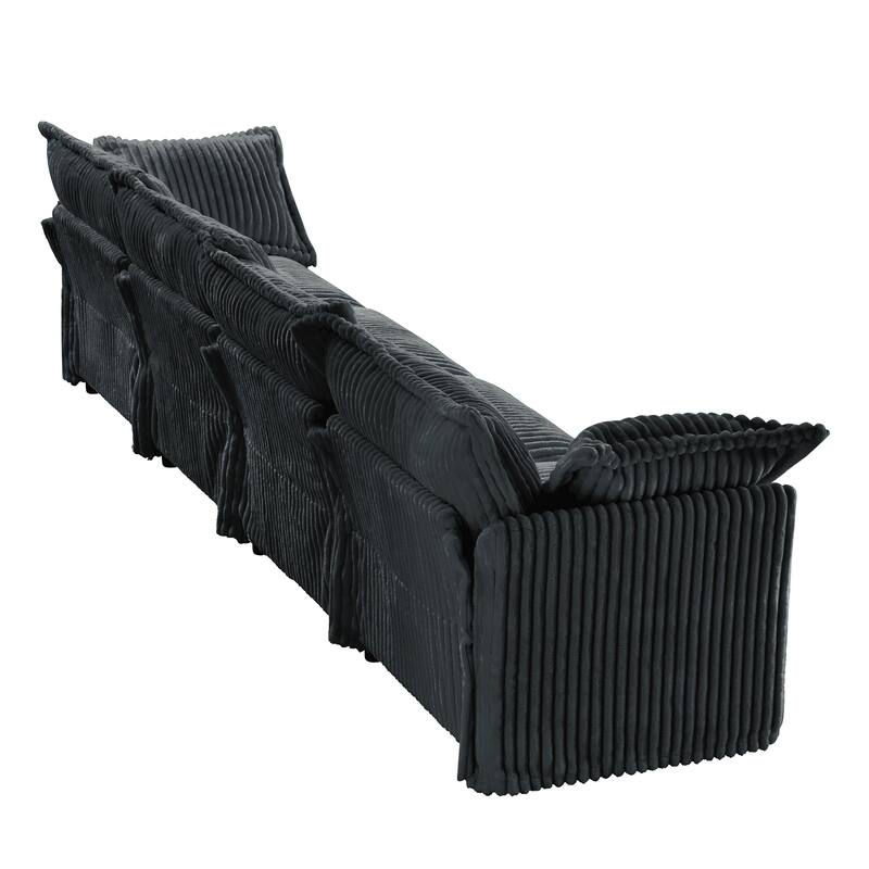 156.6" Corduroy 5-Seater Sofa Deep for living room and bedroom