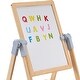 preview thumbnail 3 of 9, 2-in-1 Natural Wooden Double-Sided Wooden Magnetic Whiteboard Chalkboard Art Easel - 19.29”L x 17.12”W x 39.37”H