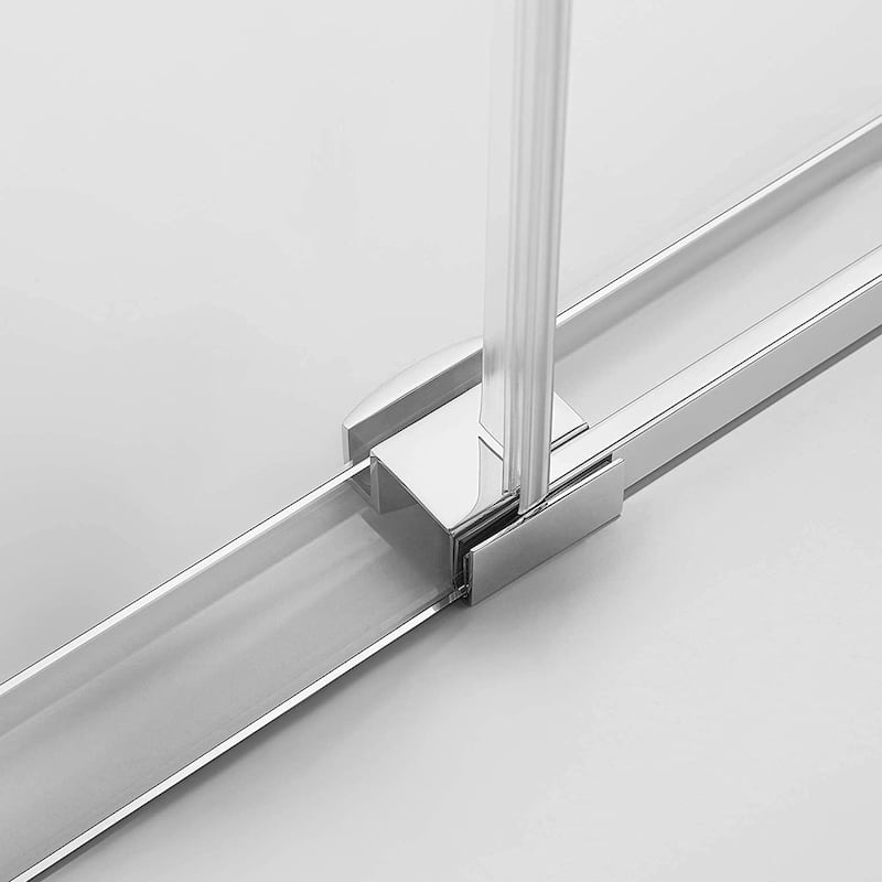 Serene Valley 60 x 74 Inch Big Roller Frameless Sliding Shower Door, Chrome - 160