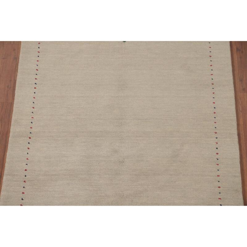 Tribal Gabbeh Accent Rug Hand-Knotted Wool Carpet - 3'11"x 6'0"