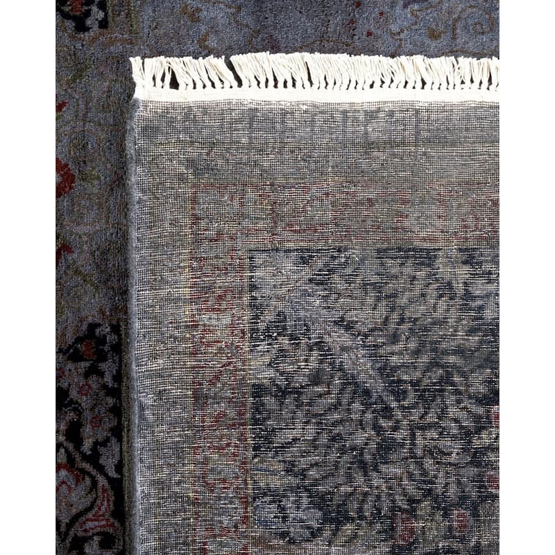 Overton Hand Knotted Wool Vintage Inspired Modern Contemporary Overdyed Gray Area Rug - 9' 2" x 12' 1"