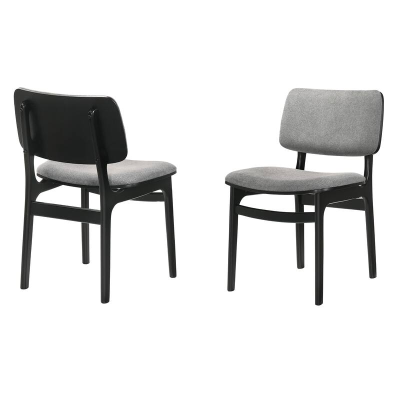 Lima Mid-Century Modern Wood Upholstered Dining Chairs - Set of 2