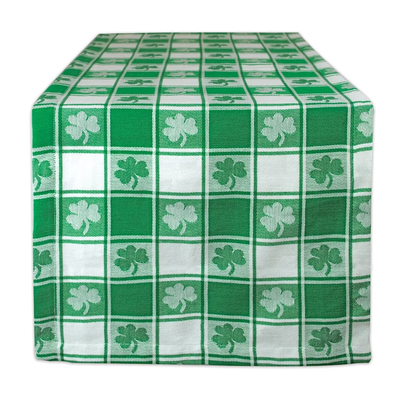 DII St. Patrick's Day Table Runner - 14x108" - Shamrock Check