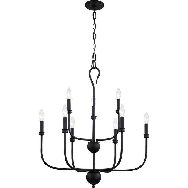 slide 1 of 1, Blanche 9-Light Chandelier in Matte Black