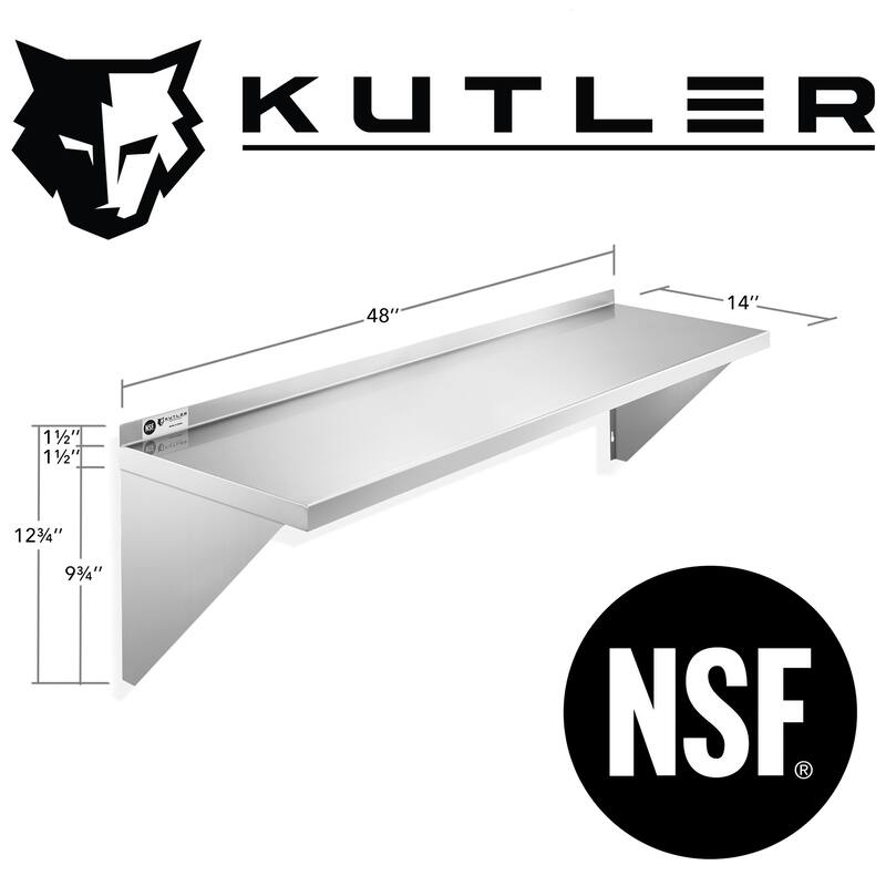 Stainless Steel Shelf NSF Commercial Kitchen Wall Shelving