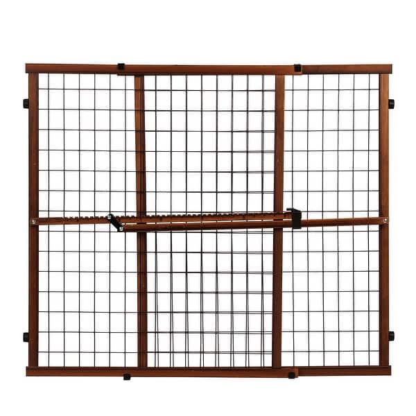 slide 2 of 6, Position & Lock Tall and Wide Value Adjustable Baby Gate Farmhouse Collection