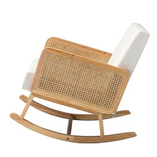 Contemporary Rattan Rocking Chair Mid Century Modern Rocking Chair with Rattan Arms Lounge Chairs - Bed ...