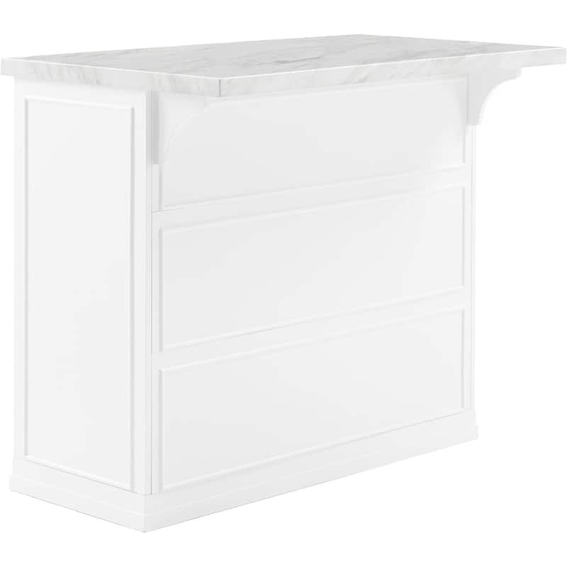 Kitchen Island with Storage & Marble Top - Rolling Cart for Dining & Prep