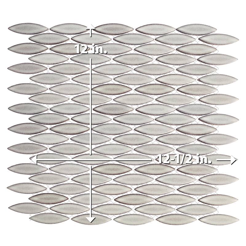 Merola Tile Pescado Satin Stone Grey 12" x 12-1/2" Porcelain Floor and Wall Tile