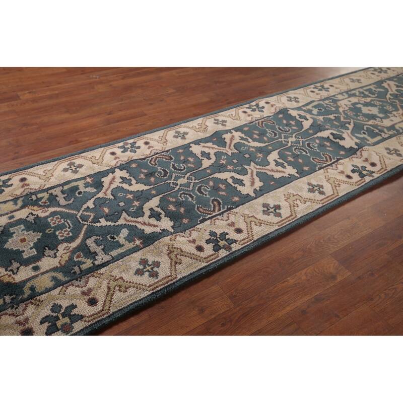 Transitional Oushak Oriental Runner Rug Handmade Wool Carpet - 2'6"x 9'11"