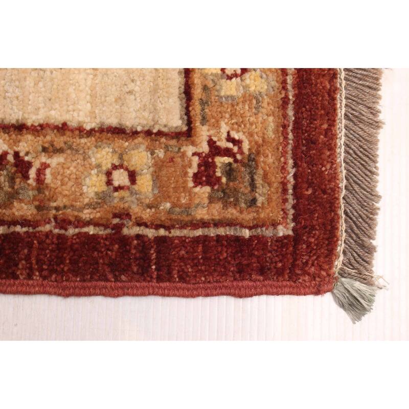 ECARPETGALLERY Hand-knotted Peshawar Oushak Dark Red Wool Rug - 5'8 x 9'6