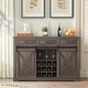 preview thumbnail 12 of 23, 54" Farm Style Wood Buffet Bar Cabinet w/Wine & Glass Rack Brown