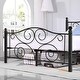 Countryside Scroll Black Iron Bed by VECELO - Thumbnail 9
