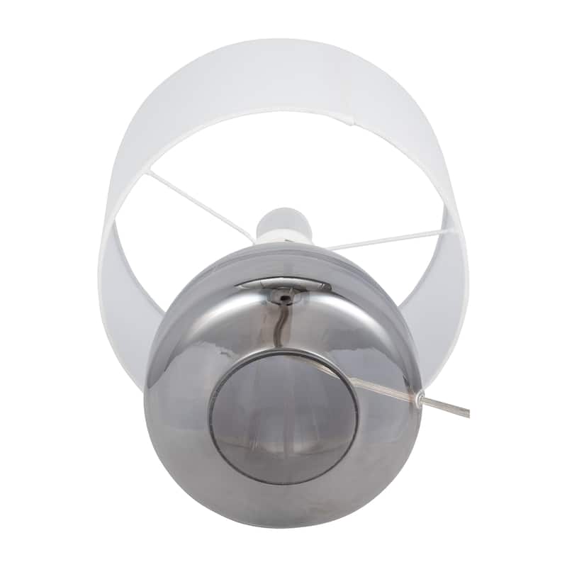 Sagebrook Home Modern Neutral 18"H Glass Solid Color Geometric Table Lamp, Set Of 2 - 12" x 12" x 18"