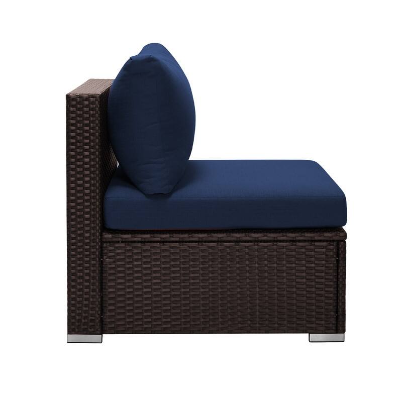 FINCATI Outdoor 7-piece Extra Large High Back Patio Furniture Set with Propane Gas Fire Pit Table, Conversation Wicker Couch Set