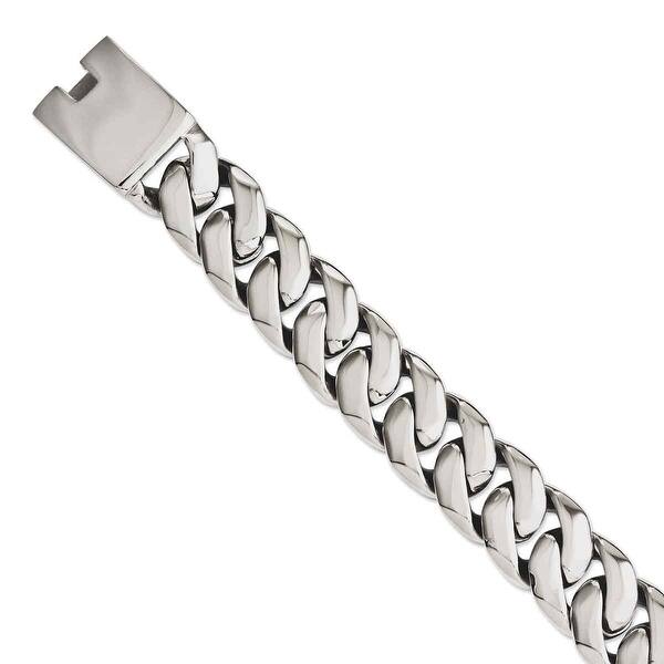 slide 1 of 2, Chisel Stainless Steel 25mm Polished 9-inch Box Chain Bracelet
