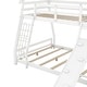preview thumbnail 4 of 10, Twin over Queen House Bunk Bed with Climbing Nets and Climbing Ramp, White